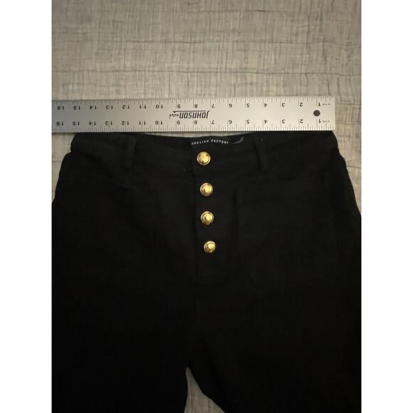 English Factory Culotte Pants - Sz M - Gold Button - Wide Leg Midi Rise - NWOT - Picture 11 of 15